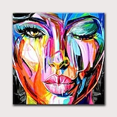 cheap People Paintings-Handmade Oil Painting Canvas Wall Art Decoration Portrait Woman Abstract for Home Decor Rolled Frameless Unstretched Painting