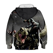 billiga Pojkens 3D-djur-Pojkar 3D Grafisk 3D-utskrift Huvtröja och sweatshirt Pullover Långärmad 3D-tryck Aktiv Streetwear Barn Småbarn 3-12 år