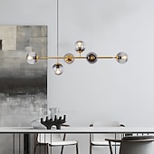 preiswerte Insellichter-120 cm Pendelleuchte LED Liniendesign Kugel Kronleuchter Metall Insel galvanisiert Moderner nordischer Stil 220-240V