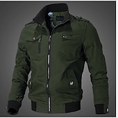 preiswerte Herrenjacken &amp; Herrenmäntel-Herren Bomberjacke Jacke Sport Jacke Outdoor Sport Windundurchlässig Warm Winter Einfarbig Militär Taktisch Ständer Standard Schwarz Armeegrün Rote Blau Khaki Jacken