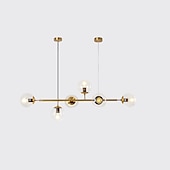 preiswerte Insellichter-120 cm Pendelleuchte LED Liniendesign Kugel Kronleuchter Metall Insel galvanisiert Moderner nordischer Stil 220-240V