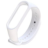 billiga Andra klockband-Smart Watch-band för Xiaomi Mi Band 3 Xiaomi Mi Band 4 Silikon Smart klocka Rem Mjuk Andningsfunktion Läderloop Ersättning Armband