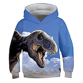 billiga Pojkens 3D-djur-Pojkar 3D Grafisk 3D-utskrift Huvtröja och sweatshirt Pullover Långärmad 3D-tryck Aktiv Streetwear Barn Småbarn 3-12 år