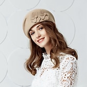 tanie Fascynatory i kapelusze-Czapki Wełna Beret Kapelusz Fedora Ślub Codzienny Herbaciane przyjęcie Kentucky Derby Wyścigi konne Elegancja Prosty Z Kwiaty Winieta Nakrycia Głowy
