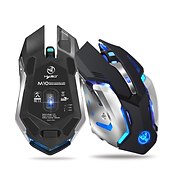 お買い得  マウス-hxsj m10 2.4ghzワイヤレスゲーミングマウス2400dpi内蔵バッテリー充電式7色バックライトブリージングコンフォートゲーマーマウス