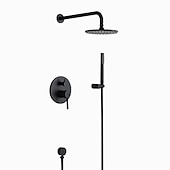 cheap Rough-in Valve Shower System-Shower Faucet,Shower Faucet Set Rainfall Shower Contemporary Painted Finishes Mount Inside Ceramic Valve Bath Shower Mixer Taps