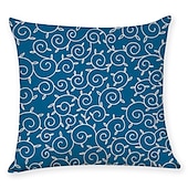 economico stile geometrico-set blu di 9 fodere per cuscino, motivo geometrico geometrico per il tempo libero moderno cuscino in finta lino cuscino da esterno per divano divano letto poltrona blu