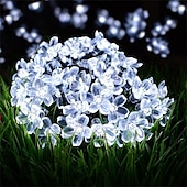 economico Striscie luci ad energia solare-Luci a stringa di fiori di ciliegio solari da 5 m, luci a stringa di Natale impermeabili da 20 LED, luci da giardino bianche calde/rgb/blu per l&#039;illuminazione notturna esterna di Natale