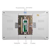 cheap Video Door Phone Systems-Wired 7 Inch Hands-free 800*480 Pixel Two To Three Video Doorphone Intercom System With Infrared Night Vision Camera
