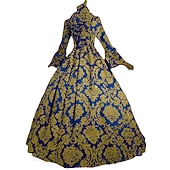 preiswerte Kleider-Rokoko Viktorianisch Cocktailkleid Lange Länge Kleid Partykostüm Maskerade Übergröße Normal Gedicht Übergrössen Ballkleid Kostüm Damen königlich Party Abschlussball Karneval von Venedig Kleid