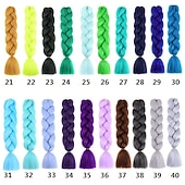 Недорогие Вязаные Крючком Волосы-Дреды / Искусственные локоны Прямой Искусственные волосы 24 дюймы Наращивание волос хохол Красный Черный 2шт Faux Locs парик Африканские косички Жен. фестиваль