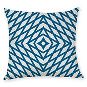 economico stile geometrico-set blu di 9 fodere per cuscino, motivo geometrico geometrico per il tempo libero moderno cuscino in finta lino cuscino da esterno per divano divano letto poltrona blu