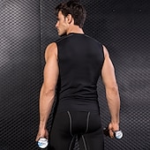 abordables Maillots Hombre-Hombre Camiseta sin mangas de gimnasio Camiseta sin Mangas de Compresión Sin Mangas Capa base Deportivo Otoño Poliéster Elastán Secado rápido Reductor del Sudor Entrenamiento de gimnasio Baloncesto