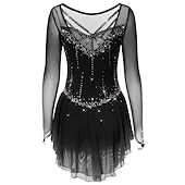 halpa Taitoluistelupuvut-Taitoluistelupuku Naisten Tyttöjen Luistimet Hameet Tumma harmaa Violetti Purppura Silmukka Spandex Erittäin elastinen Kouluts Harjoittelu Kilpailu Luisteluasu Käsintehty Klassinen Kristalli / Strassi