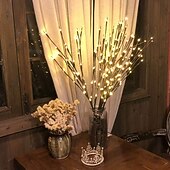 abordables Luces de Navidad-decoración navideña 75cm rama de sauce 20 leds luz de noche led flexible blanco cálido blanco multicolor día de acción de gracias fiesta impermeable de navidad decorativa pilas aa alimentadas
