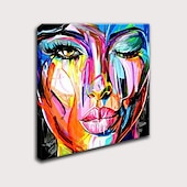 cheap People Paintings-Handmade Oil Painting Canvas Wall Art Decoration Portrait Woman Abstract for Home Decor Rolled Frameless Unstretched Painting