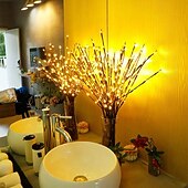 abordables Luces de Navidad-decoración navideña 75cm rama de sauce 20 leds luz de noche led flexible blanco cálido blanco multicolor día de acción de gracias fiesta impermeable de navidad decorativa pilas aa alimentadas