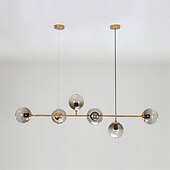 preiswerte Insellichter-120 cm Pendelleuchte LED Liniendesign Kugel Kronleuchter Metall Insel galvanisiert Moderner nordischer Stil 220-240V
