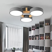 cheap Ceiling Lights-3-Light Nordic Living Room Lamp Dining Room Lamp Modern Hall Lamp Led Creative Personality Bedroom Lamp Wooden Ceiling Light