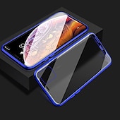 cheap iPhone Cases-Magnetic Metal Frame Tempered Glass Case for iPhone 16e 16 15 Pro Max Plus 14 13 12 11 Pro Max Mini X XR XS Max 8 7 Plus – Full Body Clear Cover Shockproof Anti-Fall Design