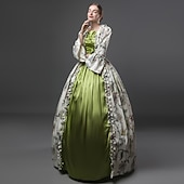 preiswerte Kleider-Rokoko Viktorianisch Cocktailkleid Lange Länge Kleid Partykostüm Maskerade Übergröße Normal Gedicht Übergrössen Ballkleid Kostüm Damen königlich Party Abschlussball Karneval von Venedig Kleid