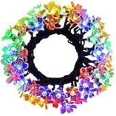 economico Striscie luci ad energia solare-Luci a stringa di fiori di ciliegio solari da 5 m, luci a stringa di Natale impermeabili da 20 LED, luci da giardino bianche calde/rgb/blu per l&#039;illuminazione notturna esterna di Natale