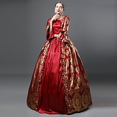 preiswerte Kleider-Rokoko Viktorianisch Cocktailkleid Lange Länge Kleid Partykostüm Maskerade Übergröße Normal Gedicht Übergrössen Ballkleid Kostüm Damen königlich Party Abschlussball Karneval von Venedig Kleid