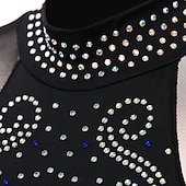 voordelige Schaatsjurken-Kunstschaatsjurk Dames Voor meisjes Schaatsen Jurken Outfits Zwart Netstof Spandex Hoge Elasticiteit Oefenen Professioneel Wedstrijd Kunstschaatskleding Anatomisch ontwerp Sneldrogend Met de hand