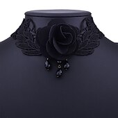 cheap Accessories and More-Choker Lace Necklace Masquerade Gothic Steampunk Halloween Goose Down Alloy For Lolita Cosplay Halloween Carnival Women&#039;s Costume Jewelry Fashion Jewelry