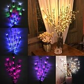 abordables Luces de Navidad-decoración navideña 75cm rama de sauce 20 leds luz de noche led flexible blanco cálido blanco multicolor día de acción de gracias fiesta impermeable de navidad decorativa pilas aa alimentadas