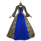 preiswerte Kleider-Rokoko Viktorianisch Cocktailkleid Lange Länge Kleid Partykostüm Maskerade Übergröße Normal Gedicht Übergrössen Ballkleid Kostüm Damen königlich Party Abschlussball Karneval von Venedig Kleid