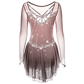 halpa Taitoluistelupuvut-Taitoluistelupuku Naisten Tyttöjen Luistimet Hameet Tumma harmaa Violetti Purppura Silmukka Spandex Erittäin elastinen Kouluts Harjoittelu Kilpailu Luisteluasu Käsintehty Klassinen Kristalli / Strassi