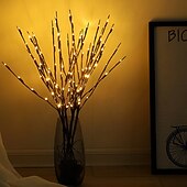 abordables Luces de Navidad-decoración navideña 75cm rama de sauce 20 leds luz de noche led flexible blanco cálido blanco multicolor día de acción de gracias fiesta impermeable de navidad decorativa pilas aa alimentadas
