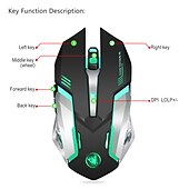 お買い得  マウス-hxsj m10 2.4ghzワイヤレスゲーミングマウス2400dpi内蔵バッテリー充電式7色バックライトブリージングコンフォートゲーマーマウス