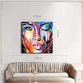 cheap People Paintings-Handmade Oil Painting Canvas Wall Art Decoration Portrait Woman Abstract for Home Decor Rolled Frameless Unstretched Painting