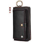 abordables Carcasas iPhone-teléfono Funda Para iPhone 16 iPhone 15 Pro Max Plus iPhone 14 13 12 11 Pro Max Mini X XR XS Max 8 7 Plus Tarjetas billetera Desmontable Magnética Protector de cuerpo completo Retro piel genuina