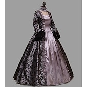 baratos Vestidos-Rococó Vitoriano Vestido Coquetel Longo Comprimento Longo Vestidos Festa a Fantasia Ocasiões Especiais Tamanho Grande Manga Alargamento Princesa Quadrado Fantasia Mulheres Real Mascarilha Festas