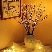 abordables Luces de Navidad-decoración navideña 75cm rama de sauce 20 leds luz de noche led flexible blanco cálido blanco multicolor día de acción de gracias fiesta impermeable de navidad decorativa pilas aa alimentadas