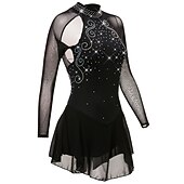 voordelige Schaatsjurken-Kunstschaatsjurk Dames Voor meisjes Schaatsen Jurken Outfits Zwart Netstof Spandex Hoge Elasticiteit Oefenen Professioneel Wedstrijd Kunstschaatskleding Anatomisch ontwerp Sneldrogend Met de hand