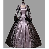 baratos Vestidos-Rococó Vitoriano Vestido Coquetel Longo Comprimento Longo Vestidos Festa a Fantasia Ocasiões Especiais Tamanho Grande Manga Alargamento Princesa Quadrado Fantasia Mulheres Real Mascarilha Festas