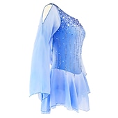 abordables Robes de Patinage Artistique-Robe de Patinage Artistique Femme Fille Patinage Robes Tenue Rose clair Blanc / Blanc Jaune et jaune Dos ouvert Spandex Micro-élastique Entraînement Tenue de Patinage Fait à la main Classique Cristal