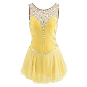 tanie Suknie do łyżwiarstwa figurowego-Sukienka łyżwiarska Damskie Dla dziewczynek Bruslení Sukienka Perłowo-różowy Błękit egejski Biały Niejednolita całość Siateczka Spandeks Trening Zawody Odzież łyżwiarska Ręcznie wykonane Z klejnotami