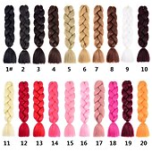 Недорогие Вязаные Крючком Волосы-Дреды / Искусственные локоны Прямой Искусственные волосы 24 дюймы Наращивание волос хохол Красный Черный 2шт Faux Locs парик Африканские косички Жен. фестиваль