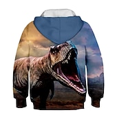 billiga Pojkens 3D-djur-Pojkar 3D Grafisk 3D-utskrift Huvtröja och sweatshirt Pullover Långärmad 3D-tryck Aktiv Streetwear Barn Småbarn 3-12 år