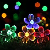 economico Striscie luci ad energia solare-Luci a stringa di fiori di ciliegio solari da 5 m, luci a stringa di Natale impermeabili da 20 LED, luci da giardino bianche calde/rgb/blu per l&#039;illuminazione notturna esterna di Natale