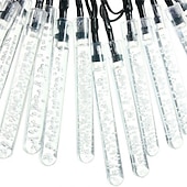 abordables Lumières de cordes solaires-Guirlande lumineuse solaire d&#039;extérieur de 5 m, 20 LED à bulles avec blanc chaud, RVB, blanc et bleu, lampe de jardin solaire d&#039;extérieur étanche avec support de montage pour fête de mariage Noël