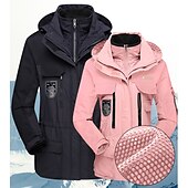 economico giacca attiva-piumino da donna escursionismo giacche 3-in-1 giacca da sci inverno esterno termico caldo impermeabile antivento leggero giacca invernale capispalla soprabito campeggio caccia pesca rosa bianco sporco arancione