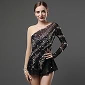 tanie Suknie do łyżwiarstwa figurowego-Sukienka łyżwiarska Damskie Dla dziewczynek Bruslení Sukienka Jasnożółty Perłowo-różowy Czarny Niejednolita całość Siateczka Spandeks Wysoka elastyczność Szkolenie Zawody Odzież łyżwiarska Ręcznie