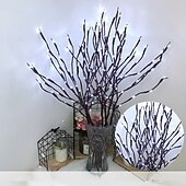 abordables Luces de Navidad-decoración navideña 75cm rama de sauce 20 leds luz de noche led flexible blanco cálido blanco multicolor día de acción de gracias fiesta impermeable de navidad decorativa pilas aa alimentadas