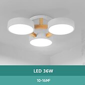 cheap Ceiling Lights-3-Light Nordic Living Room Lamp Dining Room Lamp Modern Hall Lamp Led Creative Personality Bedroom Lamp Wooden Ceiling Light